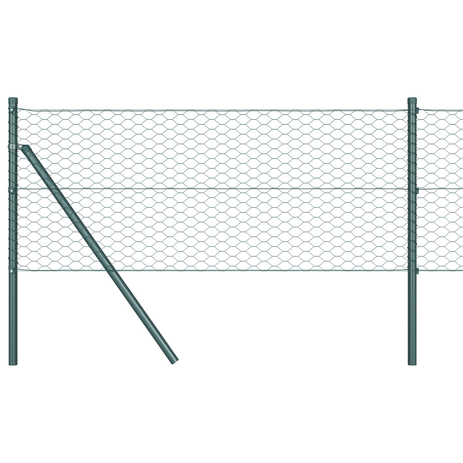 Vidaxl hexagon hek groen 0,6 x 10 m pvc
