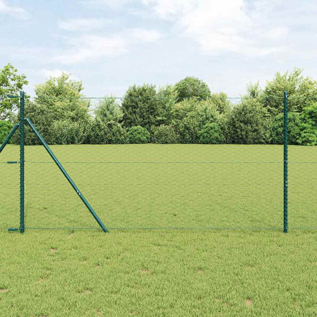 Vidaxl hexagon hek groen 1,4 x 25 m pvc