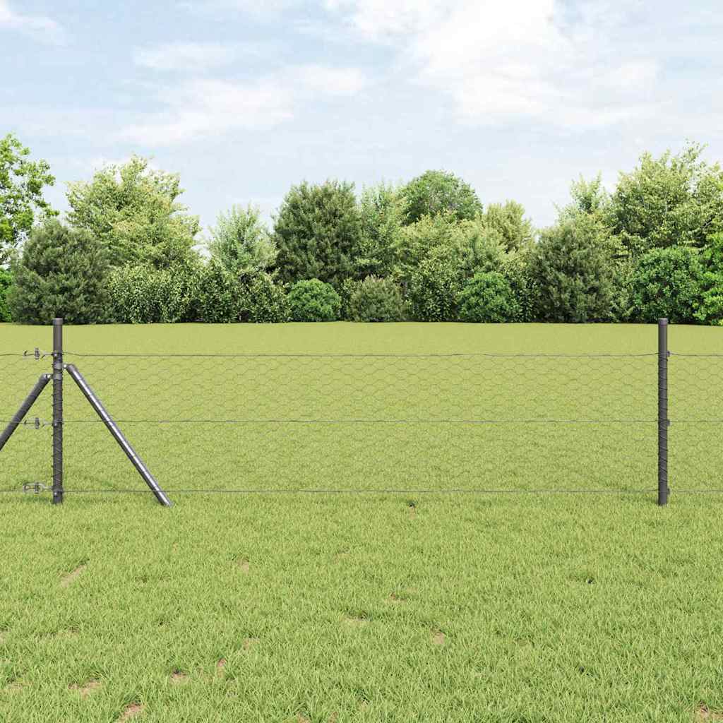 Vidaxl hexagon hek grijs 0,5 x 10 m pvc