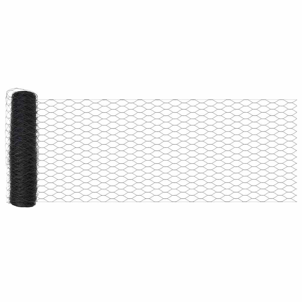 Vidaxl hexagon hek grijs 0,4 x 25 m pvc