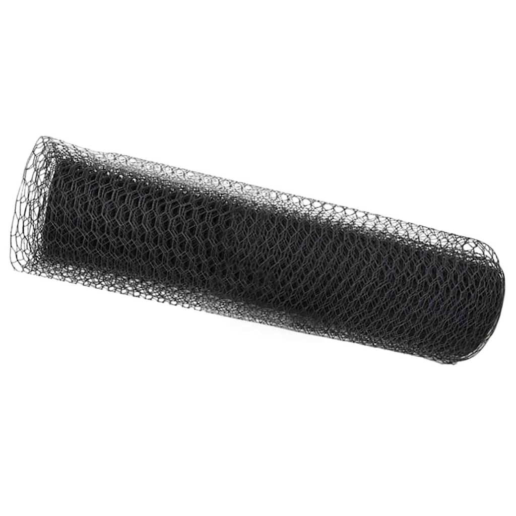 Vidaxl hexagon hek grijs 0,6 x 25 m pvc