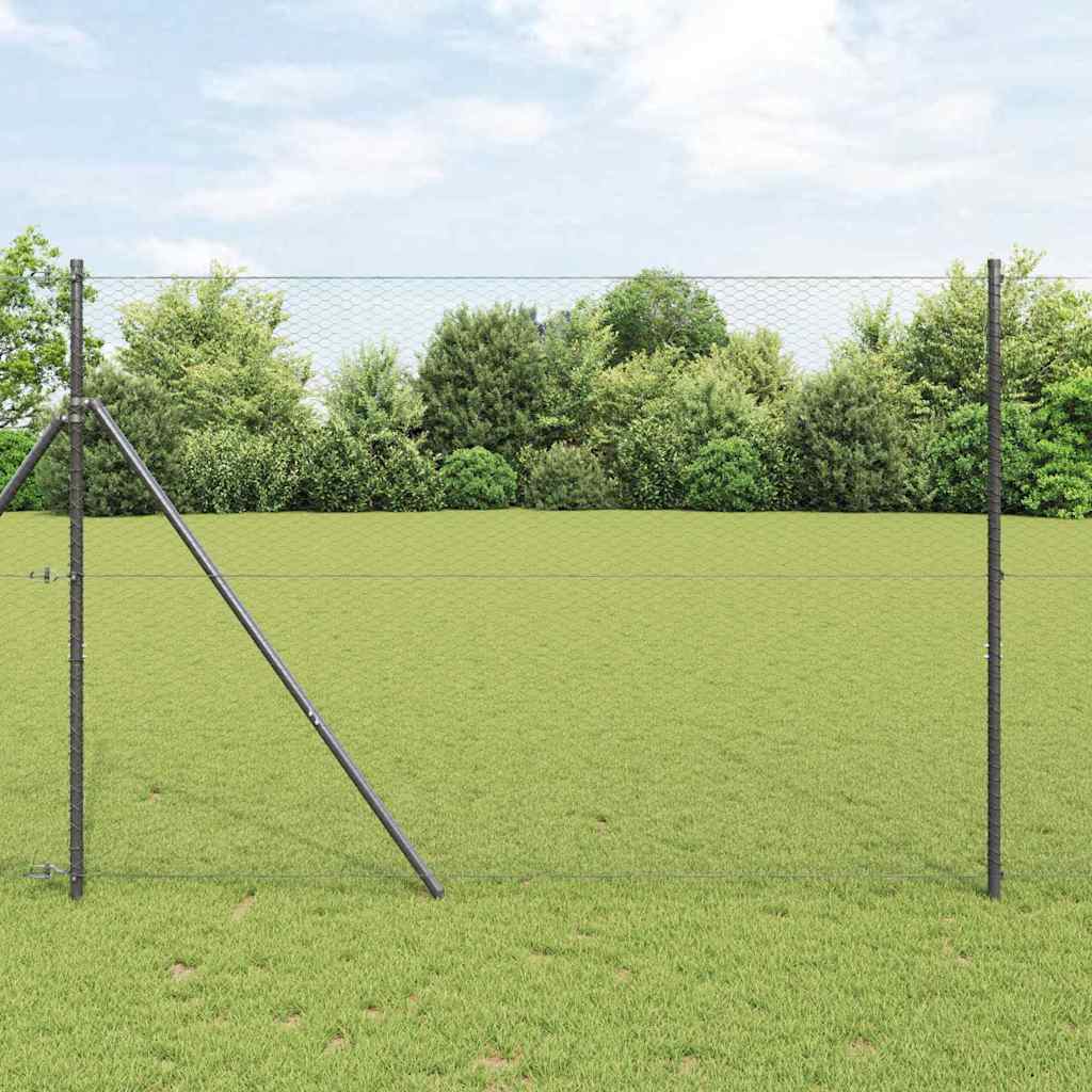 Vidaxl hexagon hek grijs 1,6 x 50 m pvc