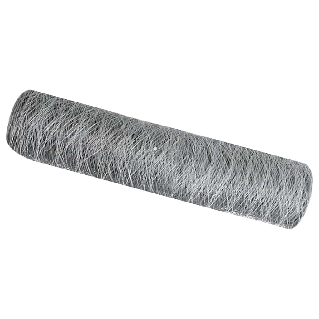 Vidaxl hexagon hek zilver 0,6 x 10 m gegalvaniseerd staal