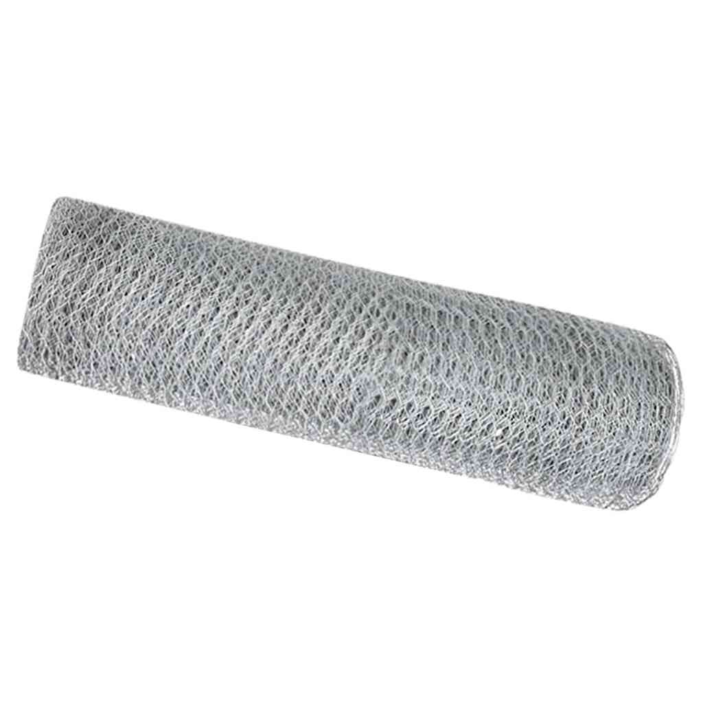 Vidaxl hexagon hek zilver 0,8 x 25 m gegalvaniseerd staal