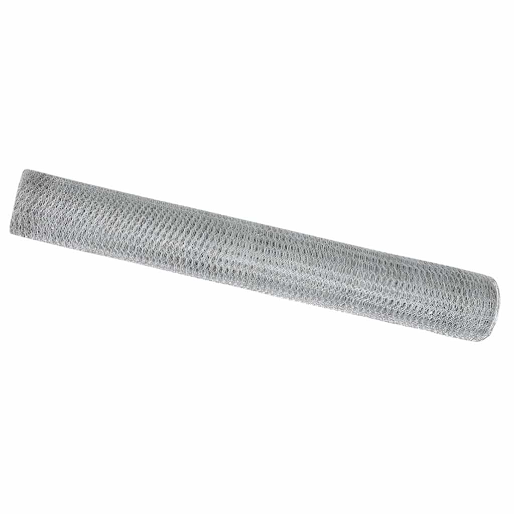 Vidaxl hexagon hek zilver 1,4 x 25 m gegalvaniseerd staal