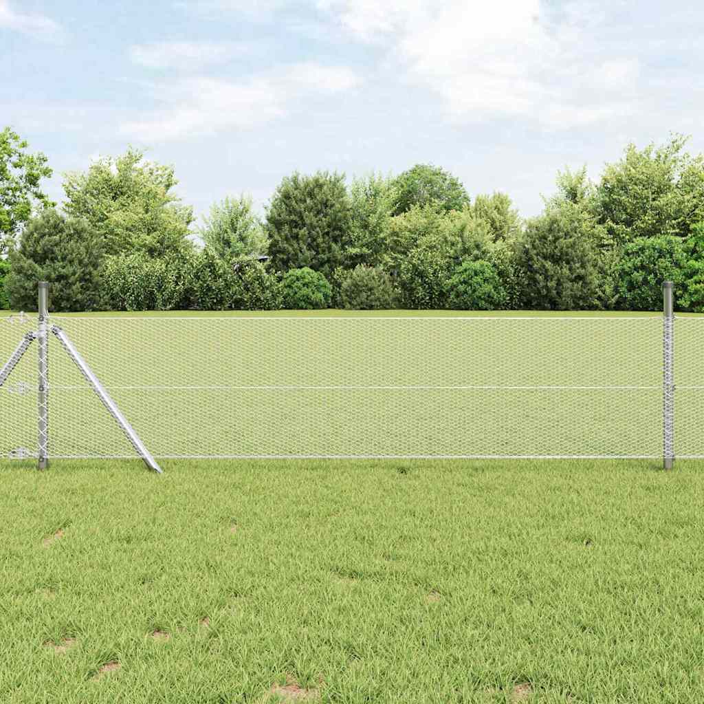 Vidaxl hexagon hek zilver 0,4 x 50 m gegalvaniseerd staal