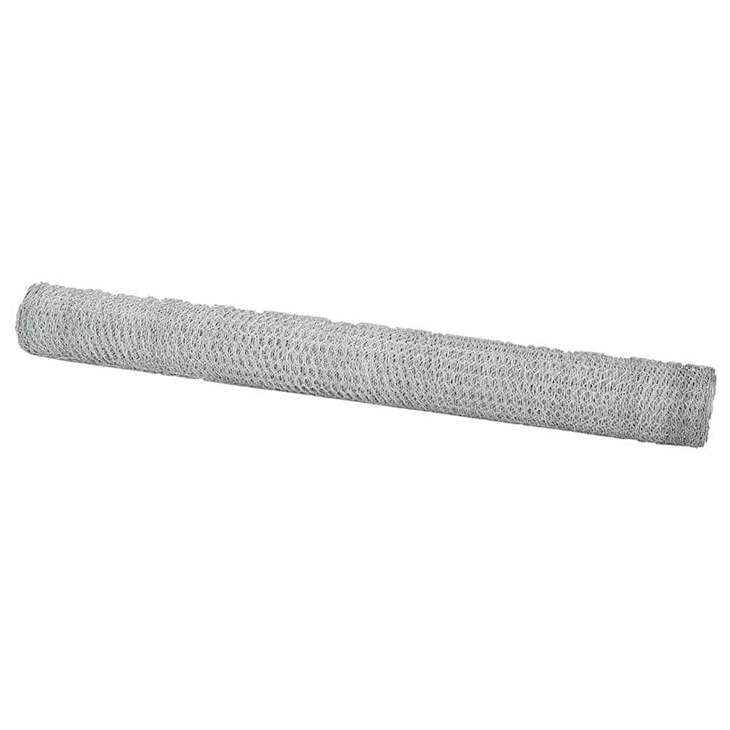 Vidaxl hexagon hek zilver 1,5 x 50 m gegalvaniseerd staal