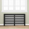 Vidaxl radiatorafdekking zwart eiken 149 x 20 x 82 cm bewerkt hout