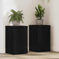 Vidaxl plantenstandaard 2 pcs zwart eiken 30 x 30 x 50 cm bewerkt hout