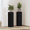 Vidaxl plantenstandaard 2 st zwart eiken 17 x 17 x 60 cm bewerkt hout