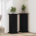 Vidaxl plantenstandaard zwart eiken 33 x 33 x 80 cm bewerkt hout