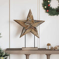 Vidaxl kerstster bruin 59,5 x 18 x 74 cm massief teakhout