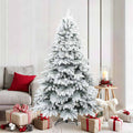 Vidaxl kunst kerstboom met geveerde takken, sneeuw bedekt wit 180 cm