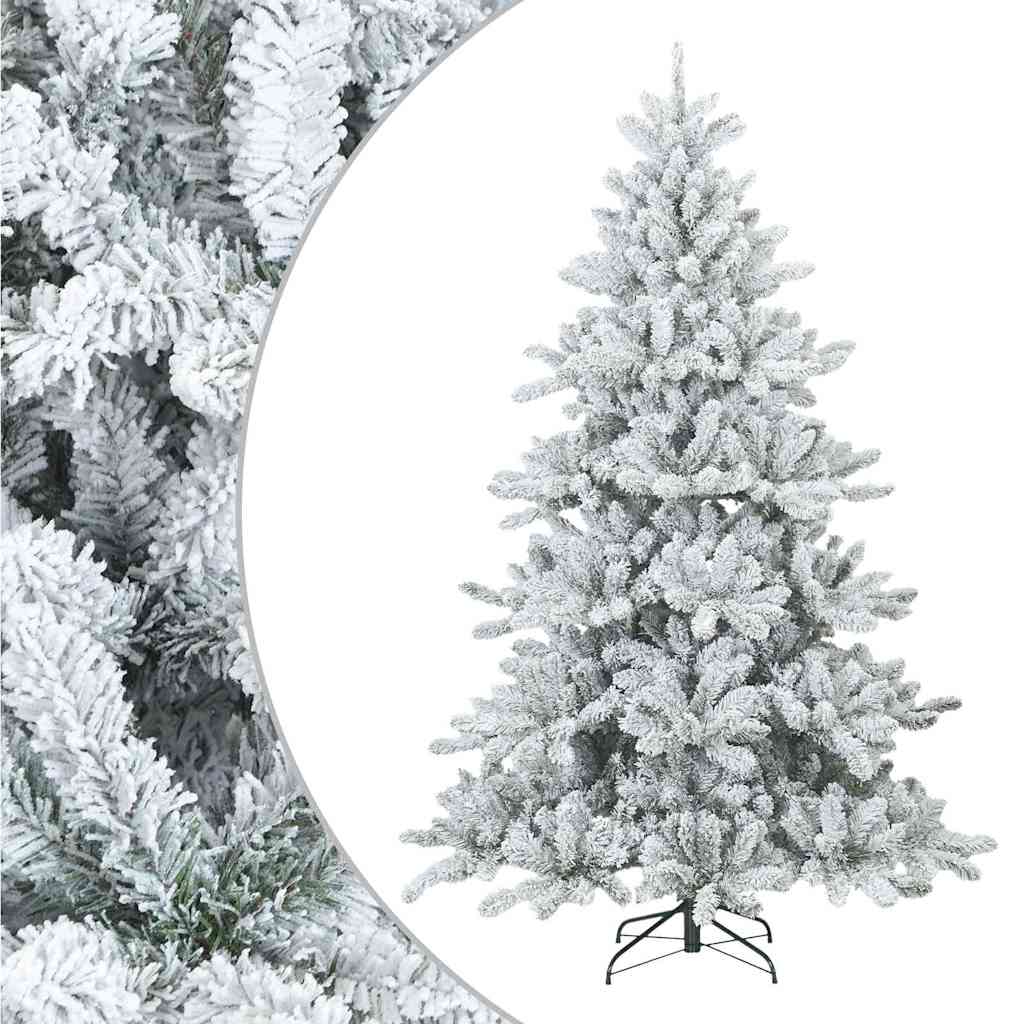 Vidaxl kunst kerstboom met geveerde takken, sneeuw bedekt wit 240 cm