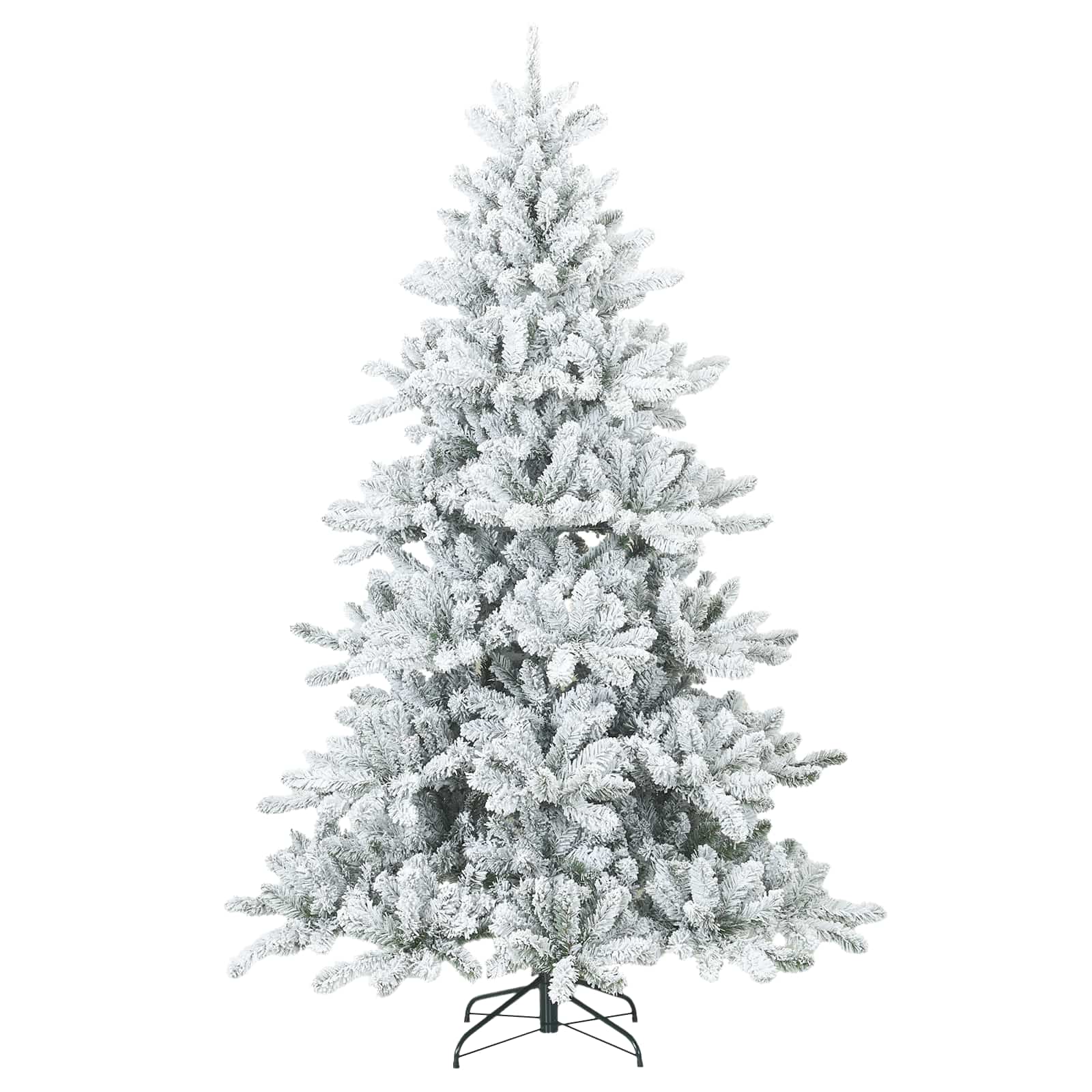 Vidaxl kunst kerstboom met geveerde takken, sneeuw bedekt wit 240 cm