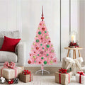 Vidaxl kunstmatig voorverlicht kerstboom roze 120 cm pvc