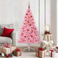 Vidaxl kunstmatig voorverlicht kerstboom roze 150 cm pvc