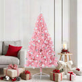 Vidaxl kunstmatig voorverlicht kerstboom met 300 led roze 180 cm pvc