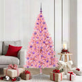 Vidaxl kunstmatig voorverlicht kerstboom met 300 led roze 180 cm pvc