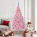Vidaxl kunstmatig voorverlicht kerstboom met 300 led roze 180 cm pvc