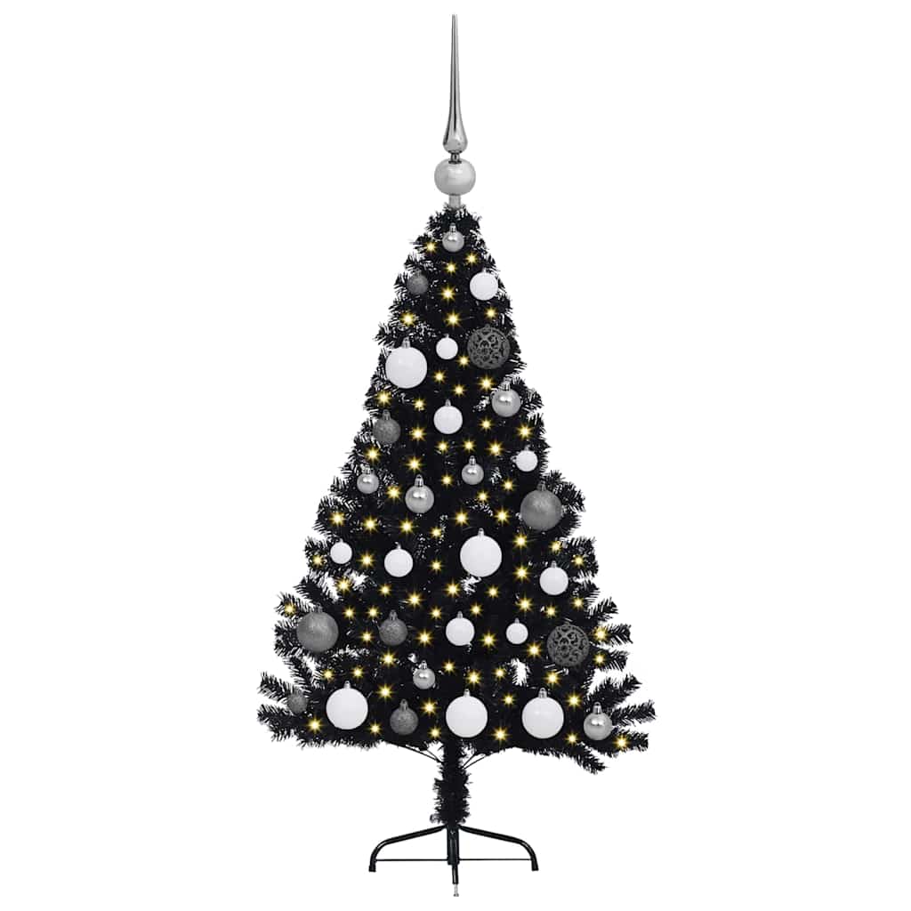 Vidaxl kunstmatig voorverlicht kerstboom met 150 led zwart 120 cm pvc