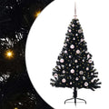 Vidaxl kunstmatig voorverlicht kerstboom met 150 led zwart 150 cm pvc