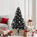 Vidaxl kunstmatig voorverlicht kerstboom zwart 150 cm pvc