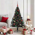 Vidaxl kunstmatig voorverlicht kerstboom met 150 led zwart 150 cm pvc