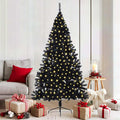 Vidaxl kunstmatig voorverlicht kerstboom met 300 led zwart 180 cm pvc