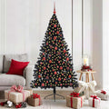 Vidaxl kunstmatig voorverlicht kerstboom zwart 180 cm pvc
