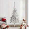 Vidaxl kunstmatig voorverlicht kerstboom met 300 led zilver 210 cm pet