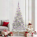 Vidaxl kunstmatig voorverlicht kerstboom met 300 led zilver 210 cm pet