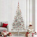 Vidaxl kunstmatig voorverlicht kerstboom met 300 led zilver 240 cm pet