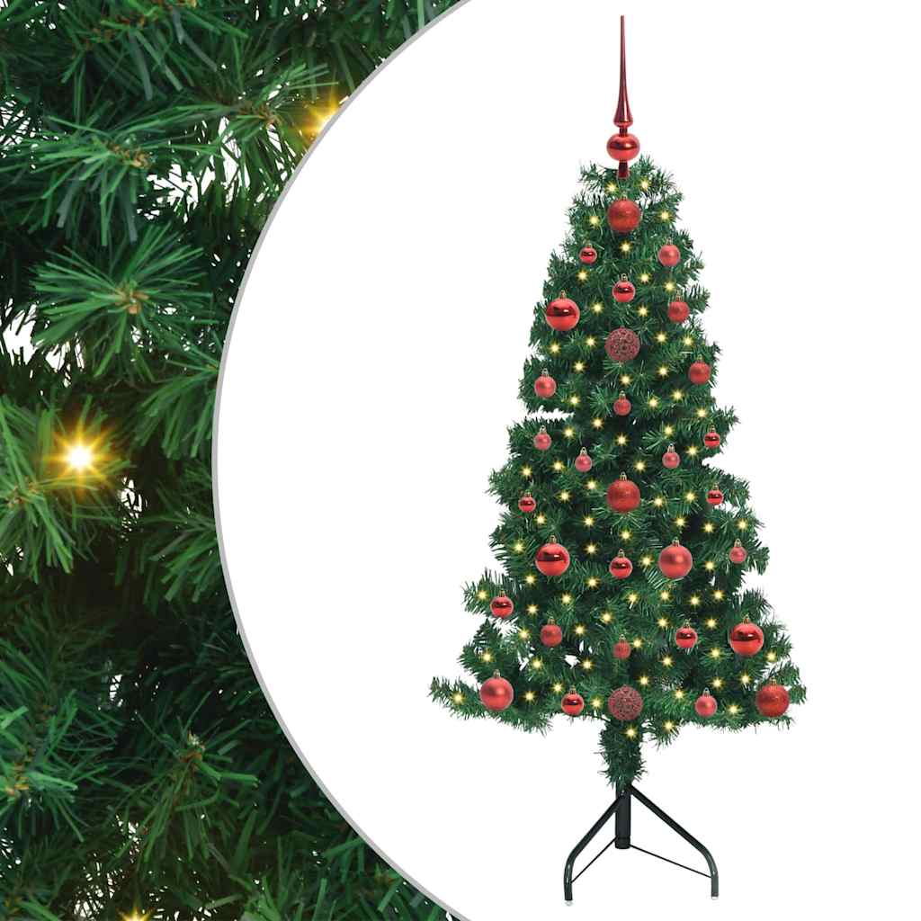 Vidaxl hoek kunstkerstboom met 150 led groen 120 cm pvc en metaal