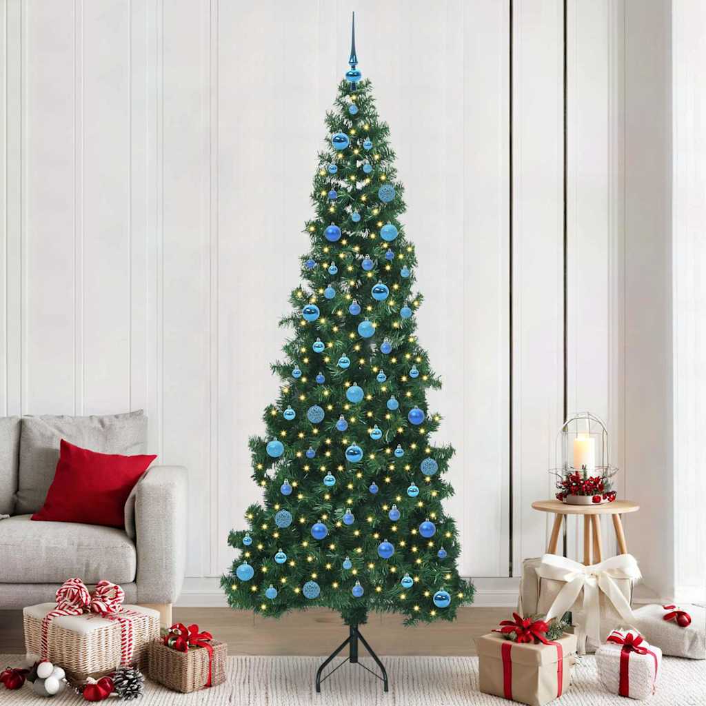 Vidaxl hoek kunstkerstboom met 300 led groen 240 cm pvc en metaal