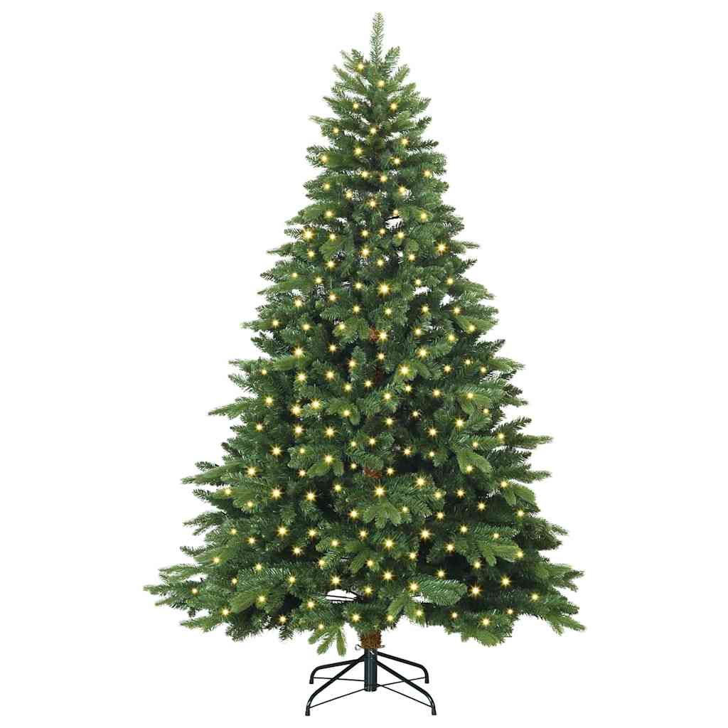 Vidaxl kunstkerstboom met 300 led met standaard groen 210 cm pe en pvc