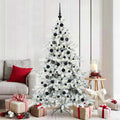 Vidaxl kunstmatige inklapbare kerstboom wit 180 cm pvc en staal