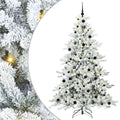 Vidaxl kunstmatige inklapbare kerstboom wit 210 cm pvc en staal