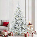 Vidaxl kunstmatige inklapbare kerstboom wit 210 cm pvc en staal