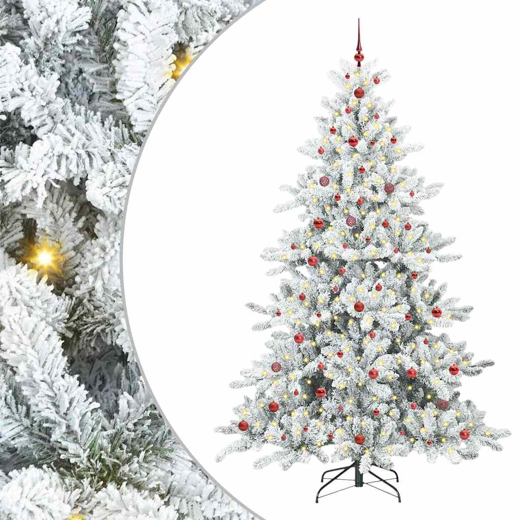 Vidaxl kunstmatige inklapbare kerstboom wit 240 cm pvc en staal