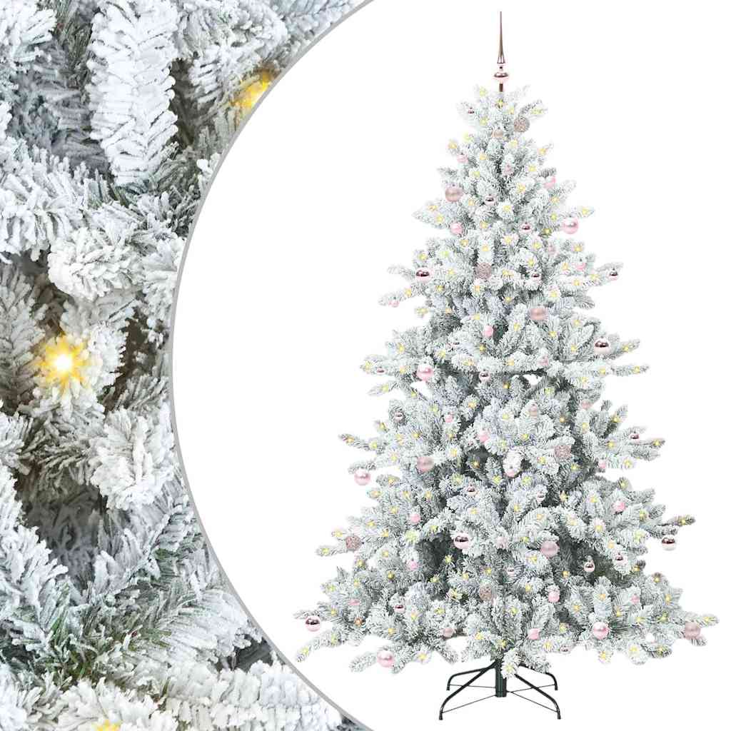 Vidaxl kunstmatige inklapbare kerstboom wit 240 cm pvc en staal