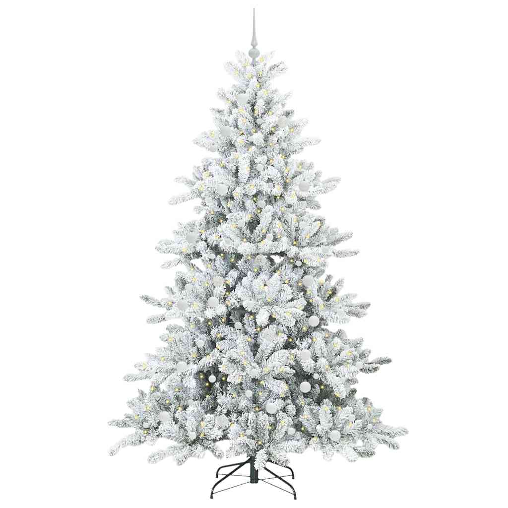 Vidaxl kunstmatige inklapbare kerstboom wit 240 cm pvc en staal