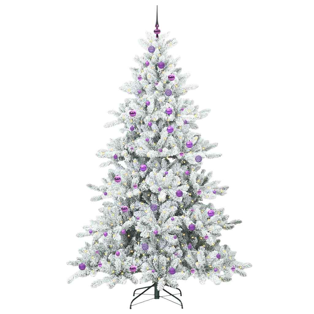 Vidaxl kunstmatige inklapbare kerstboom wit 240 cm pvc en staal