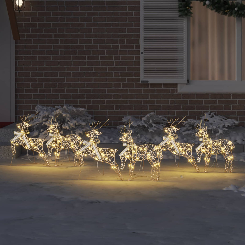Vidaxl kerst rendier 6 st 180 led's warmwit