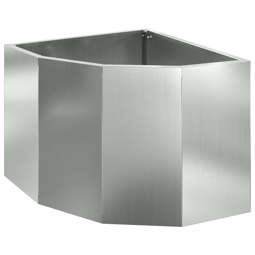 Vidaxl hoek plantbak zilver 45 x 45 x 35 cm verzinkt staal