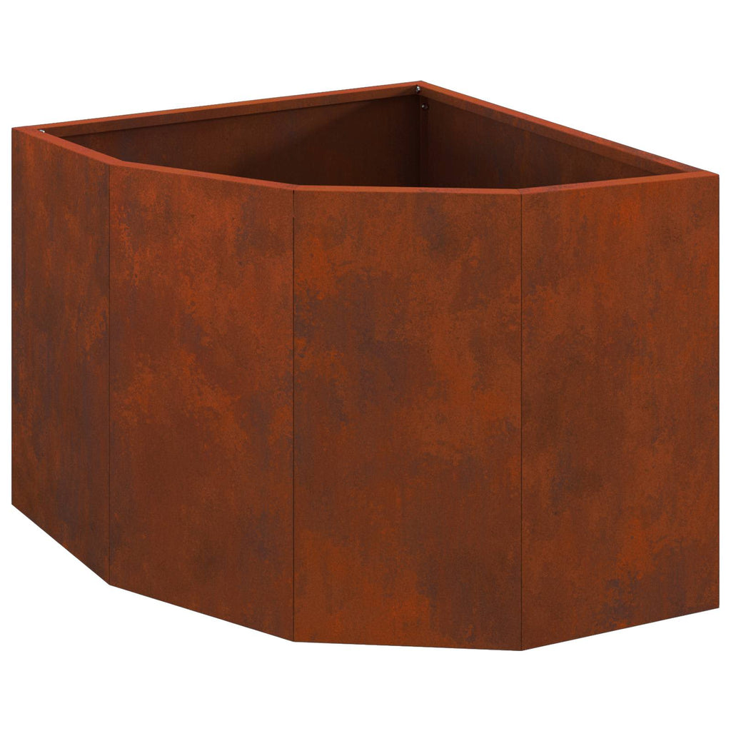 Vidaxl hoek plantbak roestig 45 x 45 x 35 cm cortenstaal