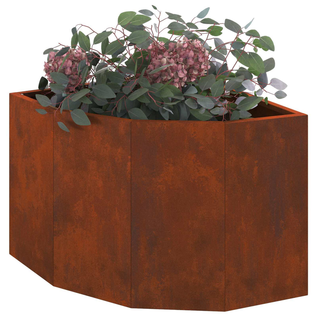 Vidaxl hoek plantbak roestig 45 x 45 x 35 cm cortenstaal