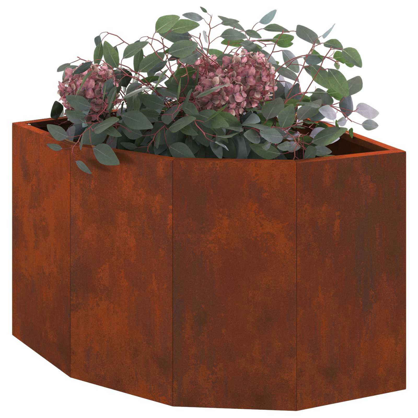 Vidaxl hoek plantbak roestig 45 x 45 x 35 cm cortenstaal