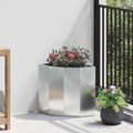 Vidaxl hoek plantbak zilver 30 x 30 x 35 cm verzinkt staal
