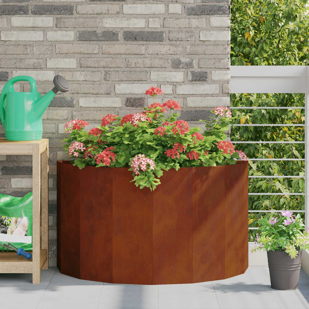 Vidaxl plantenbak roestig 90 x 45 x 50 cm weervast staal